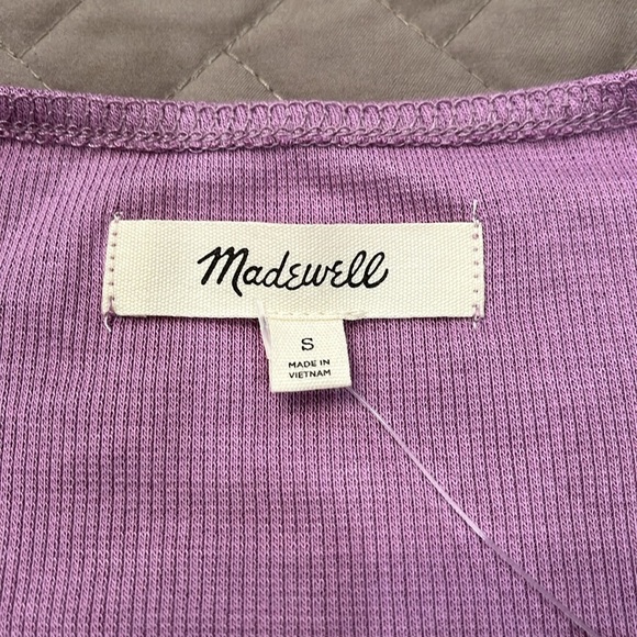 Madewell Lilac ANGLED-NECK LONG-SLEEVE TOP/NWT/Small - Picture 5 of 9